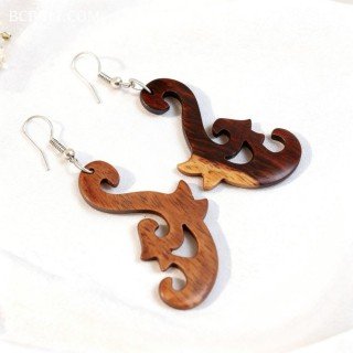 New Collection Wood Earrings Unique Model Design